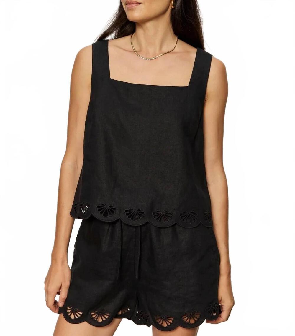 NEW SANCTUARY women's almost there linen top in black